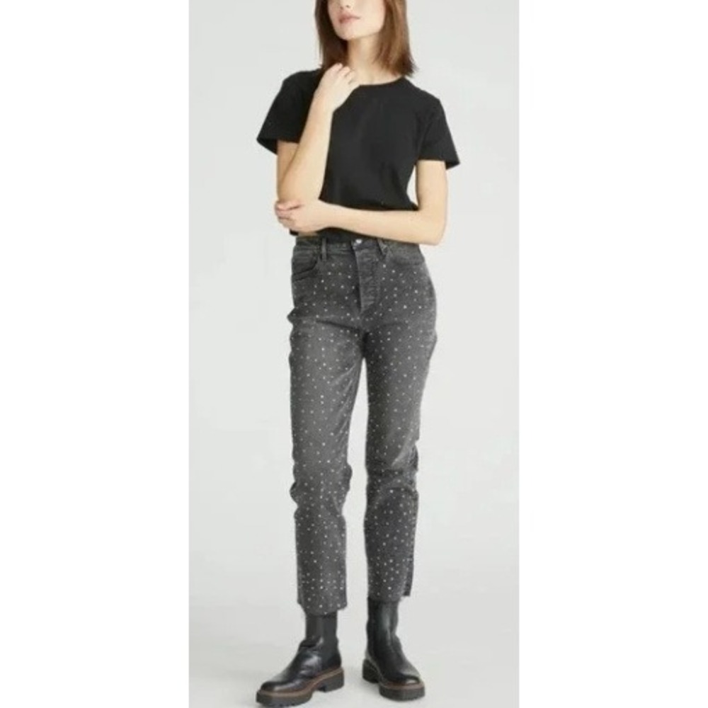 Driftwood Royce Womens Jeans W31 L27 Gray Wash Rhinestone Embellished Crop Denim
